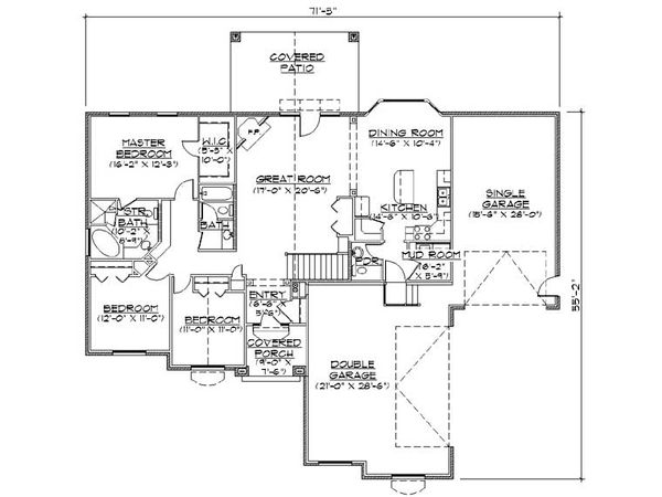 Ranch Floor Plan - Main Floor Plan #5-244