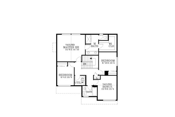 Floor Plan - Upper Floor for Craftsman House Plan #53-708 - 5 bed, 2.5 bath