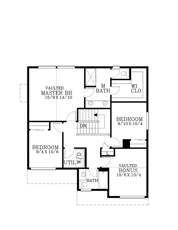 Craftsman Floor Plan - Upper Floor Plan #53-708