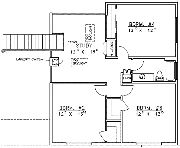 Dream House Plan - Traditional Floor Plan - Upper Floor Plan #117-224