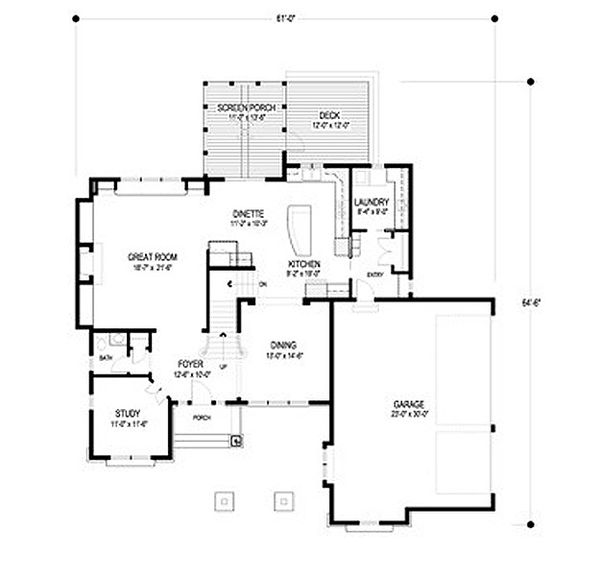 Home Plan - Traditional Floor Plan - Main Floor Plan #56-598