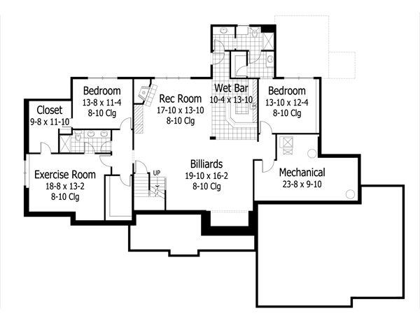 Craftsman Floor Plan - Lower Floor Plan #51-501