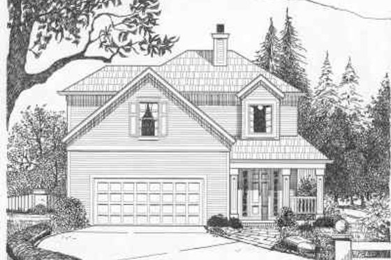Exterior - Front Elevation for Traditional House Plan #6-126 - 3 bed, 2.5 bath