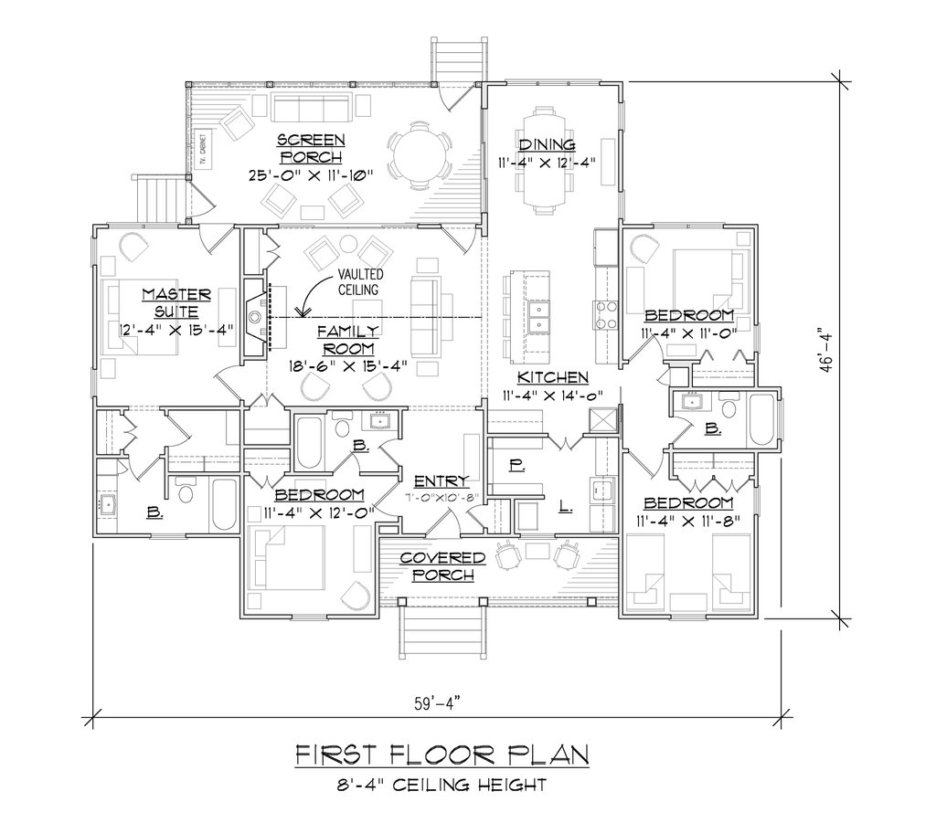 Floor Plan - Main Floor for Traditional House Plan #1054-101 - 4 bed, 3 bath
