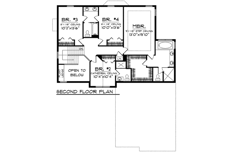 Dream House Plan - Floor Plan - Upper Floor for Traditional House Plan #70-733 - 4 bed, 3.5 bath