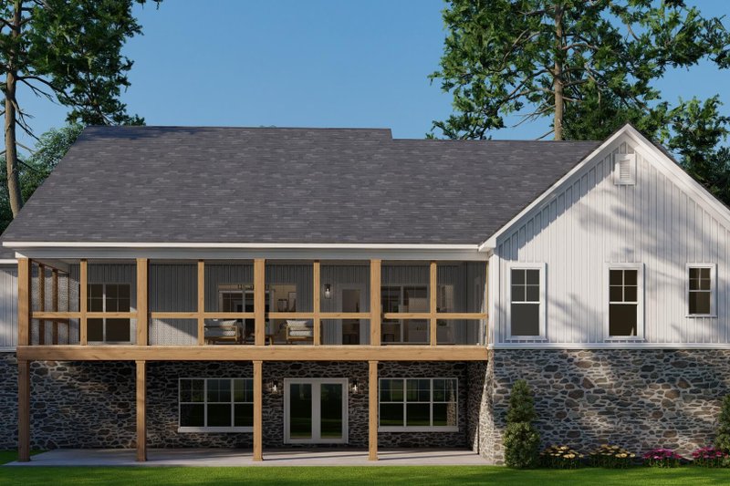 House Blueprint - Exterior - Rear Elevation for Farmhouse House Plan #923-424 - 4 bed, 2.5 bath