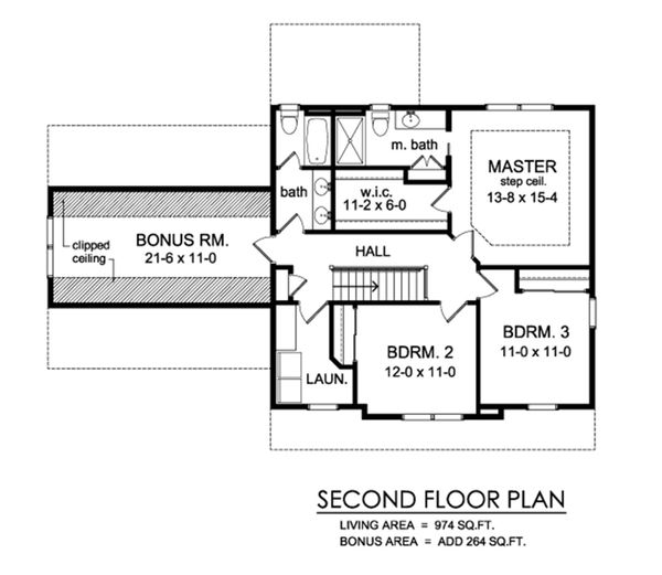 House Design - Traditional Floor Plan - Upper Floor Plan #1010-229