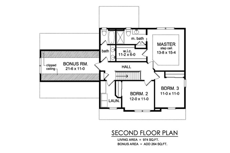 Architectural House Design - Floor Plan - Upper Floor for Traditional House Plan #1010-229 - 3 bed, 2.5 bath