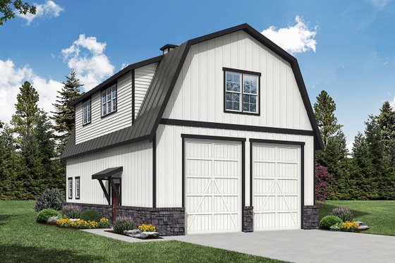 Barn-Inspired Garage Apartment Plan