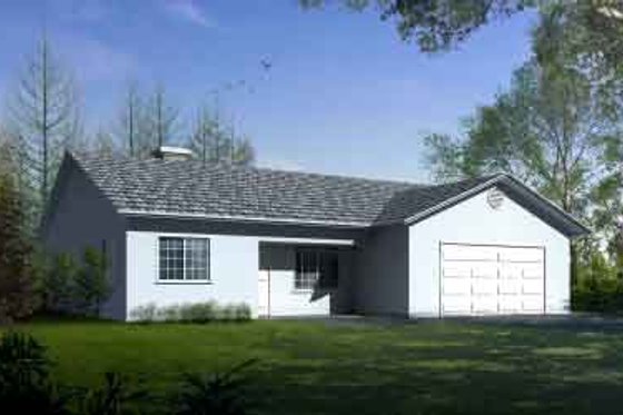 Exterior - Front Elevation for Ranch House Plan #1-1331 - 3 bed, 2 bath