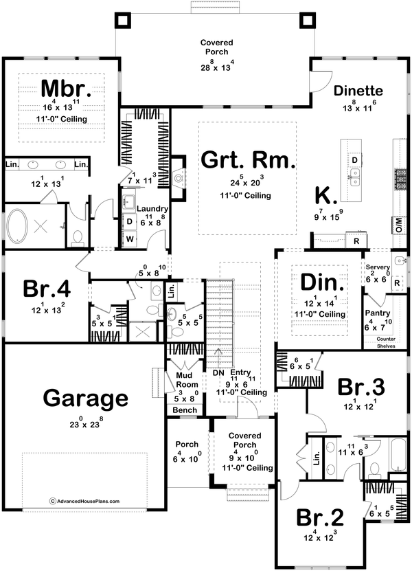 Dream House Plan - Modern Floor Plan - Main Floor Plan #455-444