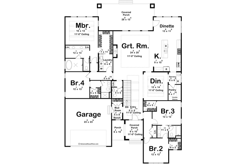 Dream House Plan - Floor Plan - Main Floor for Modern House Plan #455-444 - 4 bed, 3.5 bath