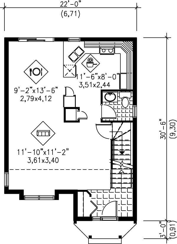Dream House Plan - Cottage Floor Plan - Main Floor Plan #25-2039