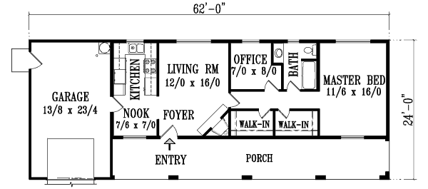 Ranch Floor Plan - Main Floor Plan #1-467