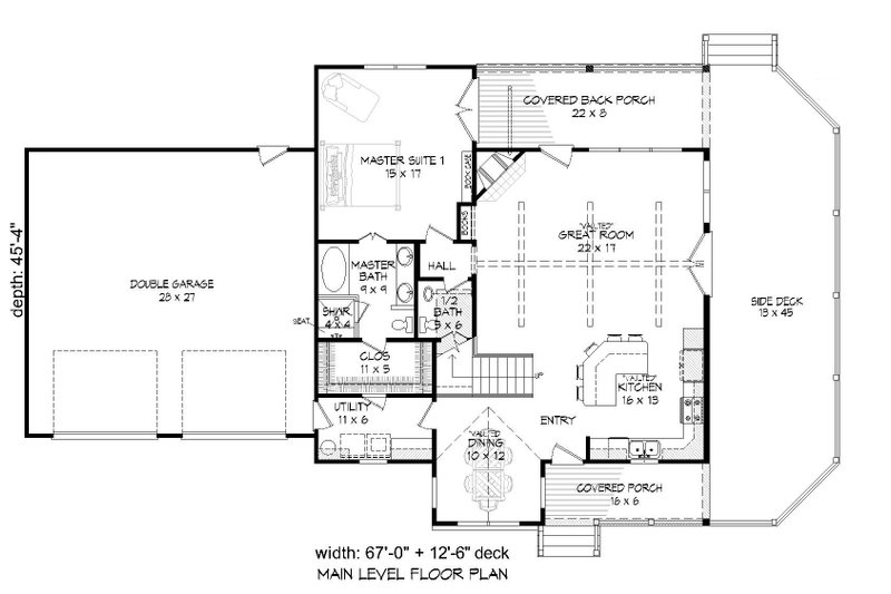 Home Plan - Floor Plan - Main Floor for Country House Plan #932-261 - 3 bed, 2.5 bath
