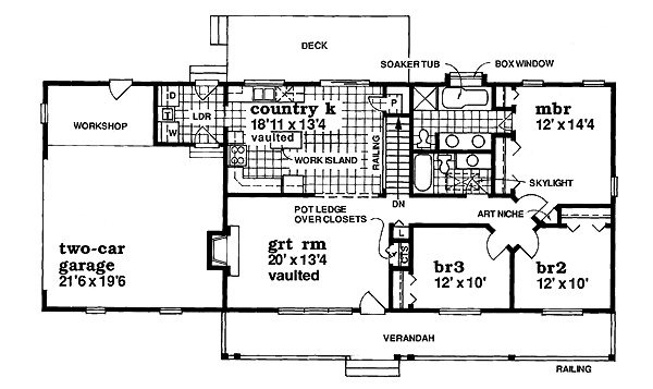 Architectural House Design - Ranch Floor Plan - Main Floor Plan #47-331