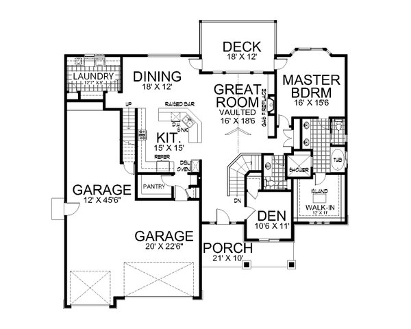 Home Plan - Floor Plan - Main Floor for Craftsman House Plan #112-323 - 6 bed, 3.5 bath