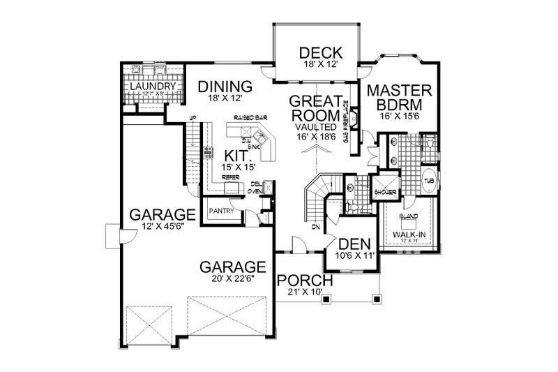 Home Plan - Floor Plan - Main Floor for Craftsman House Plan #112-323 - 6 bed, 3.5 bath
