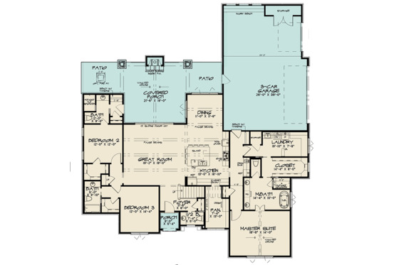 Floor Plan - Main Floor for Contemporary House Plan #923-125 - 3 bed, 4.5 bath