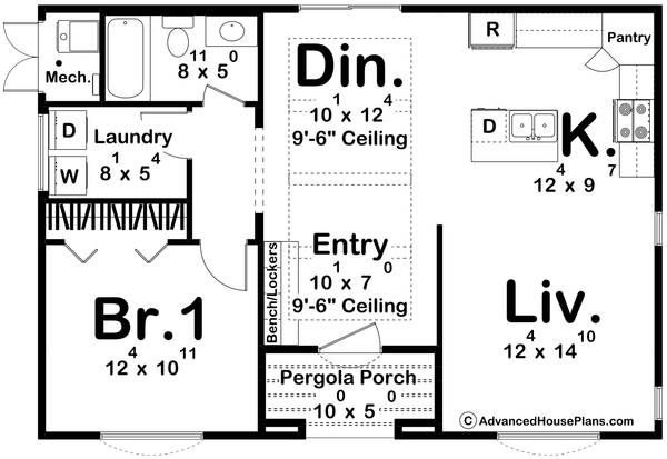 Adobe / Southwestern Floor Plan - Main Floor Plan #455-449