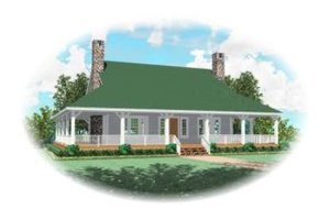 Southern Exterior - Front Elevation Plan #81-731