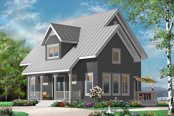 Exterior - Front Elevation 3 for Country House Plan #23-2471 - 3 bed, 2 bath