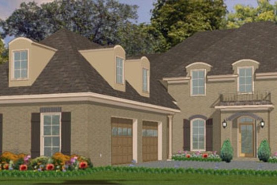 Exterior - Front Elevation for European House Plan #63-229 - 4 bed, 3.5 bath