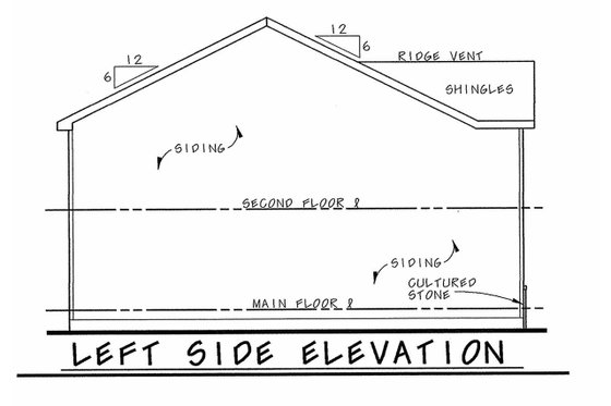 Exterior - Other Elevation for Traditional House Plan #20-2177 - 3 bed, 2.5 bath