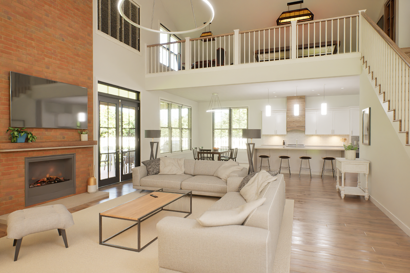 House Blueprint - Interior - Family Room for Barndominium House Plan #48-1204 - 4 bed, 3.5 bath