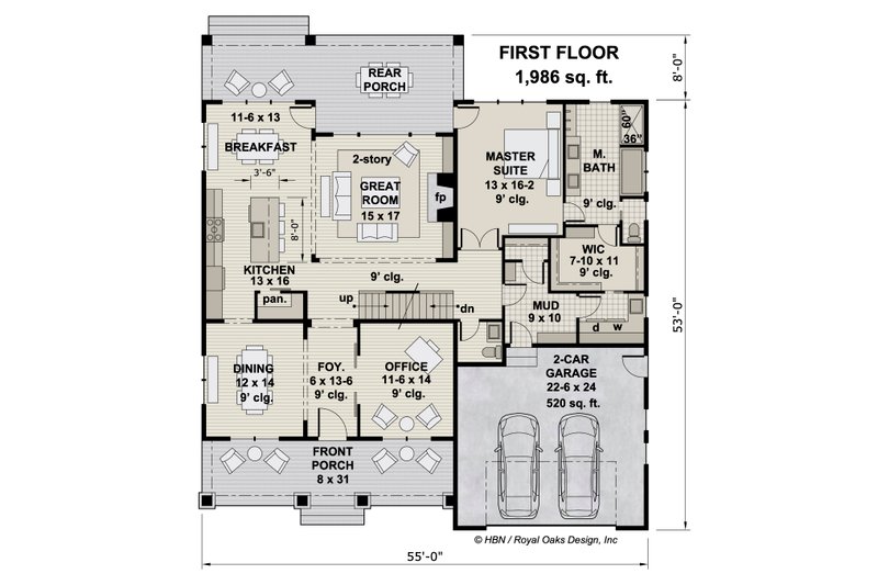Home Plan - Floor Plan - Main Floor for Traditional House Plan #51-1206 - 4 bed, 3.5 bath
