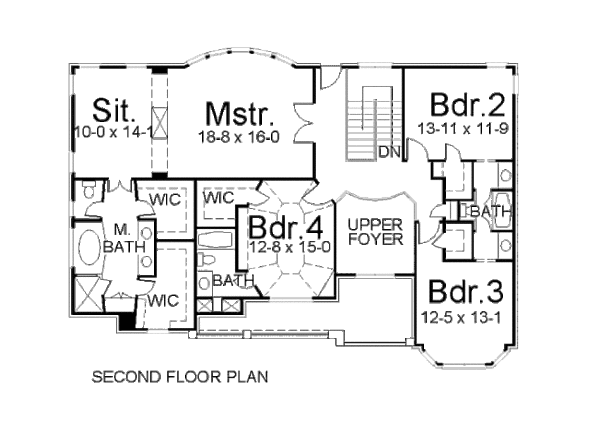 European Floor Plan - Upper Floor Plan #119-240