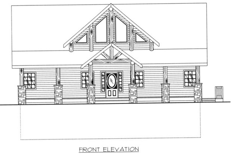 Dream House Plan - Exterior - Rear Elevation for Cabin House Plan #117-549 - 3 bed, 2.5 bath