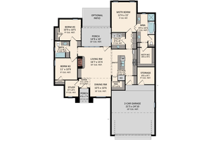 Floor Plan - Main Floor for Traditional House Plan #1081-37 - 3 bed, 2 bath
