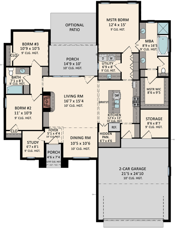 Traditional Floor Plan - Main Floor Plan #1081-37