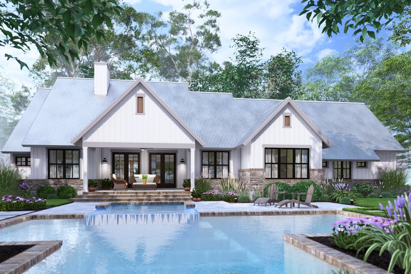 House Design - Exterior - Rear Elevation 2 for Cottage House Plan #120-290 - 4 bed, 3.5 bath