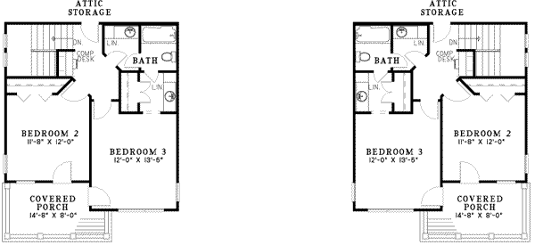 House Design - Southern Floor Plan - Upper Floor Plan #17-2265