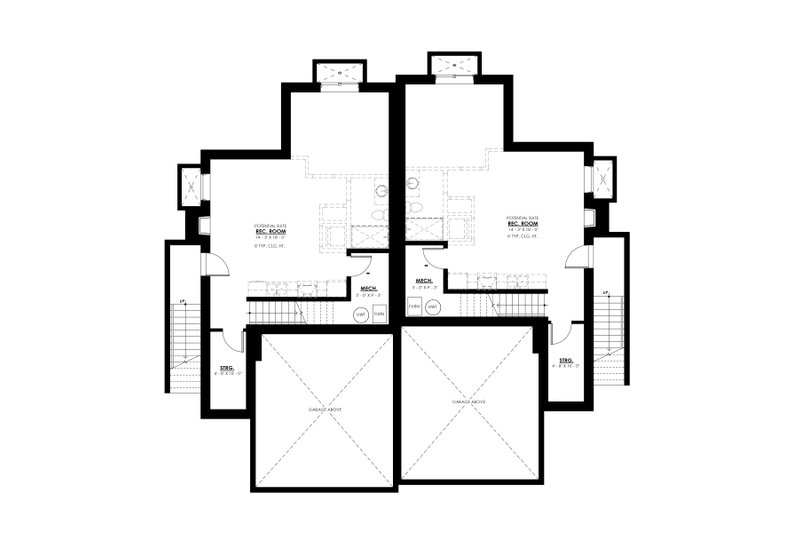 Home Plan - Floor Plan - Lower Floor for Farmhouse House Plan #1114-29 - 8 bed, 4 bath