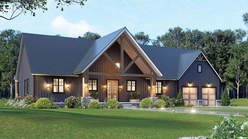 Exterior - Front Elevation 7 for Farmhouse House Plan #54-678 - 3 bed, 3.5 bath