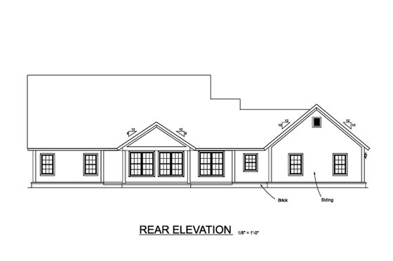 Exterior - Front Elevation 3 for Ranch House Plan #513-2185 - 4 bed, 3.5 bath