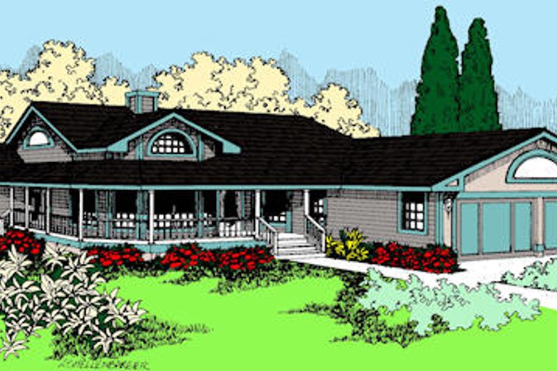 Home Plan - Country Exterior - Front Elevation Plan #60-644