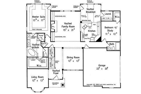 Floor Plan - Main Floor for Traditional House Plan #927-33 - 4 bed, 3 bath
