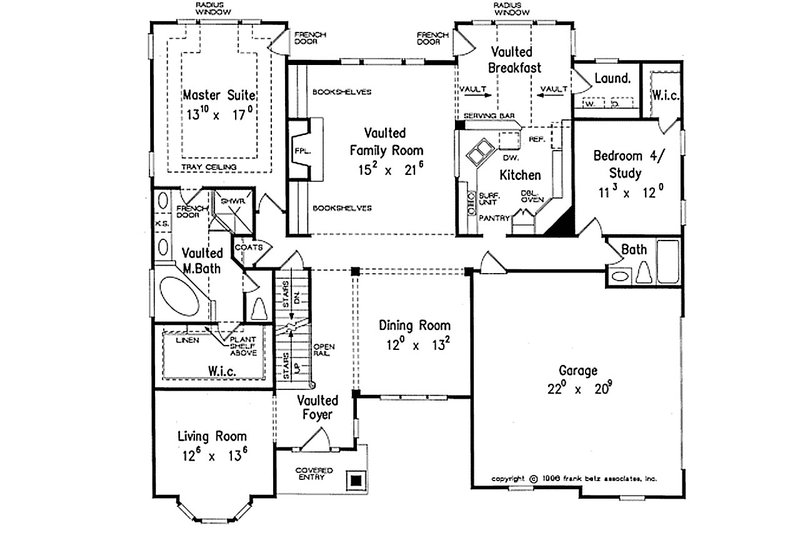 Architectural House Design - Floor Plan - Main Floor for Traditional House Plan #927-33 - 4 bed, 3 bath