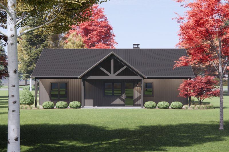 Dream House Plan - Exterior - Rear Elevation for Barndominium House Plan #1096-130 - 3 bed, 2 bath