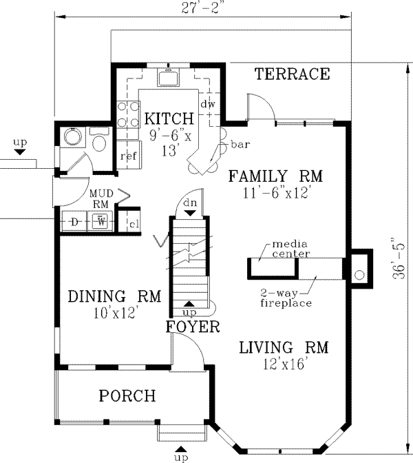 Victorian Floor Plan - Main Floor Plan #3-129