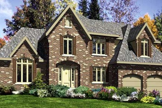 Exterior - Front Elevation for European House Plan #138-305 - 4 bed, 2.5 bath