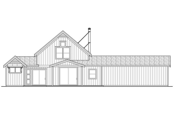 Exterior - Rear Elevation for Farmhouse House Plan #124-901 - 3 bed, 3 bath