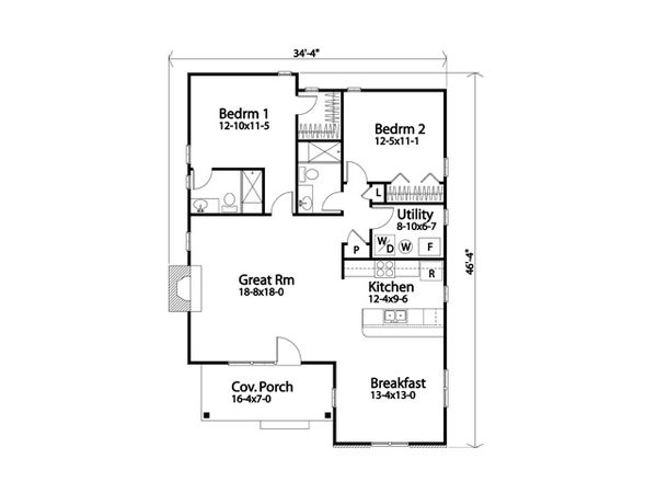 Dream House Plan - Cottage Floor Plan - Main Floor Plan #22-616