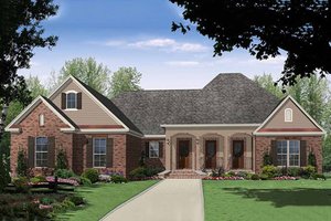 Country Exterior - Front Elevation Plan #21-395