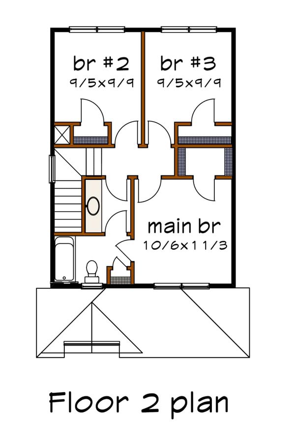 House Plan Design - Cottage Floor Plan - Upper Floor Plan #79-120