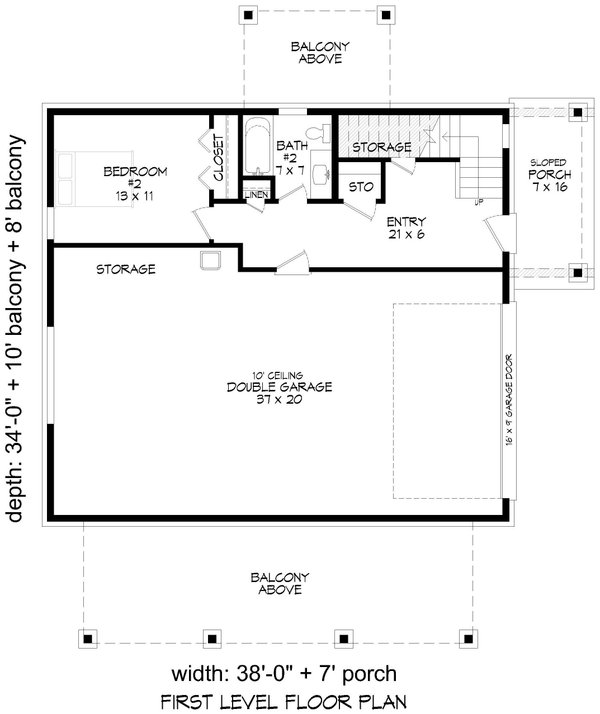 Contemporary Floor Plan - Main Floor Plan #932-1109